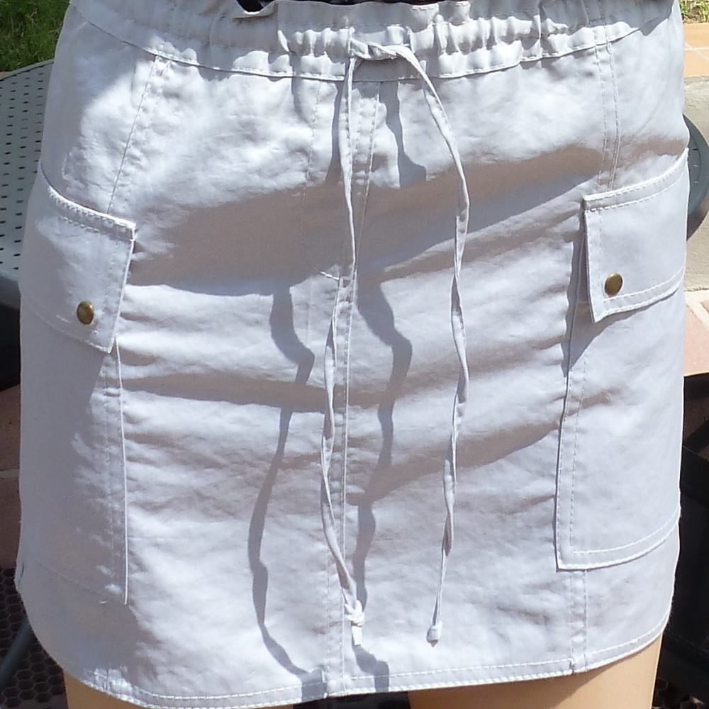 Shimmering Silver Express Mini Skirt